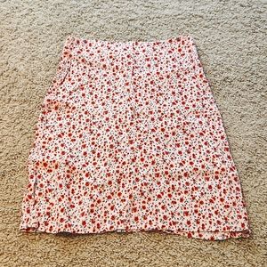 Brandy Melville Red Floral Skirt Size Small/One Size